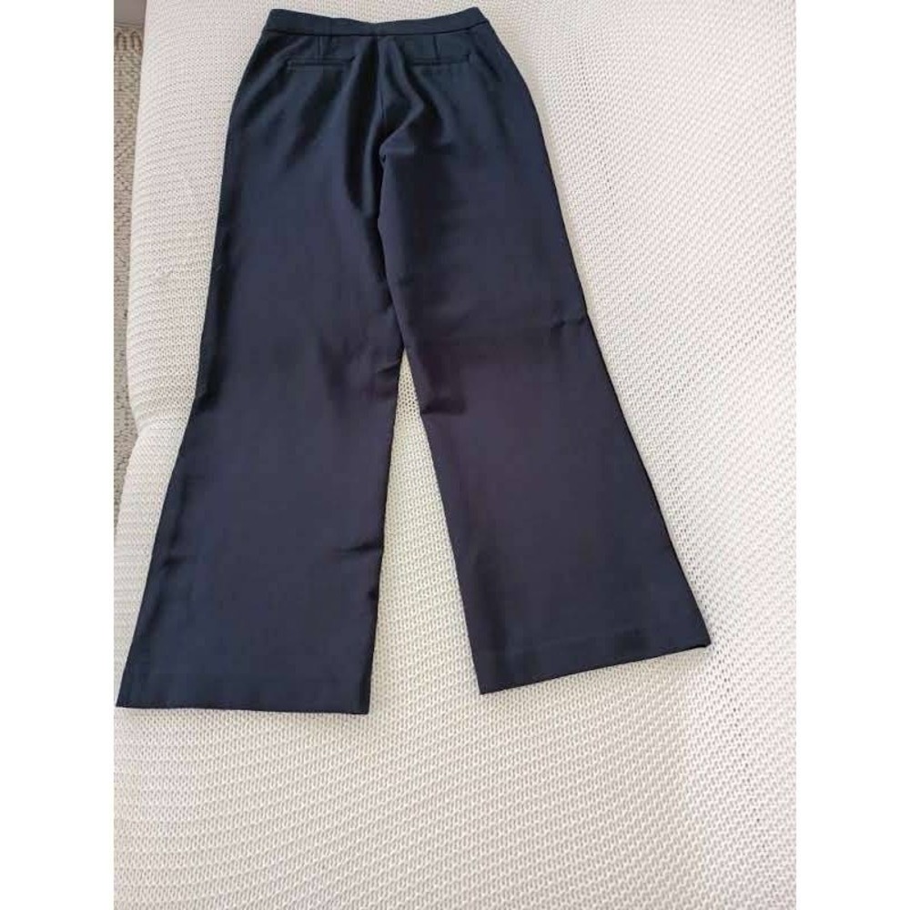 Quince Navy Blue Ultra Stretch Ponte Trouser Wide Leg Pants S W27 High Waisted - Picture 6 of 16